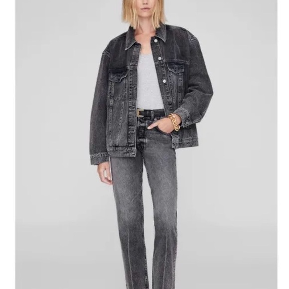 Anine Bing Charcoal Denim Jacket - Picture 6 of 6